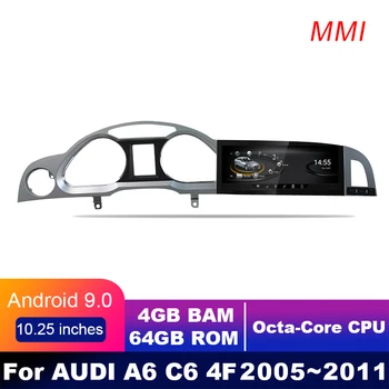 4G LTE 4GB+64GB Android zaslon Za AUDI A6 C6 2005~2011 10.25