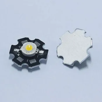 1 W High power LED čip noge Svetilke bela, 6000k/3000k toplo vara desno aluminija hladilnega telesa svetilka Brezplačna dostava 1000PCS