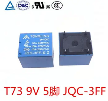 10 kosov releji 9 v, 10A 250VAC JQC-3FF T73 moč releji nove dobre kakovosti za SRD-9VDC-SL-C