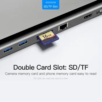10 V 1 Multi USB C HUB Naar HDMI je združljiv VGA USB Zvočna kartica Voor MacBook Tip C HUB Razširitveno Postajo voor Prenosnik