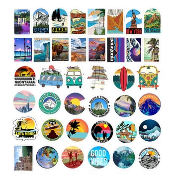 100 kozarcev znano Turistično Mesto Moda na Prostem Izlet Grafiti Nalepke Nepremočljiva PVC Za Prenosni Računalnik Nalepke Skateboard Decals