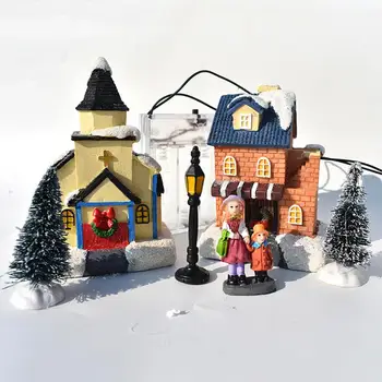 10PCS/Set Božič Doll Figur Hiše Vasi Stavbe za Otroke Darilo #4W