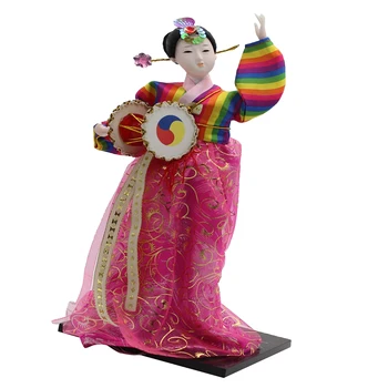 12 Letnik korejski Gejša Lutka Hanbok Rainbow, je Nosil Obleko Orientalski Lutka Model Darilo Odraslih Zbirateljskih
