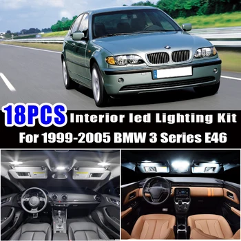 18pcs LED Žarnice Notranjost kupole Luči Komplet za 1999-2005 BMW Serije 3 E46 Touring Vagon 316i 318i 320i 323i 325i 330i 328i