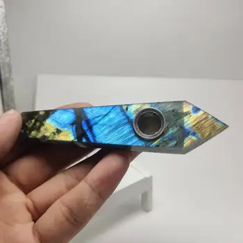 1pc naravni quartz crystal kajenje pipe labradorite wands reiki healing darila veleprodajno ceno