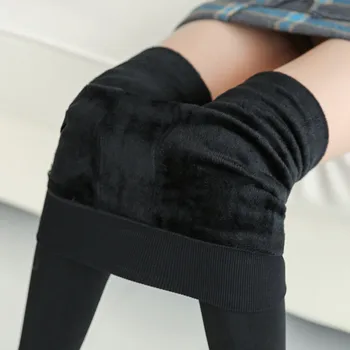 1Pcs Moda Pozimi Toplo Ženske Dokolenke Plišastih Kašmir Priložnostne Debele Dokolenke Super Elastični Slim Legging Polainas L58