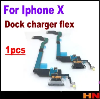 1pcs za iPhone X IX IPX izvirno kakovost Novo črno Bele Slušalke Dock Polnjenje Polnilnik Priključek Flex Kabel