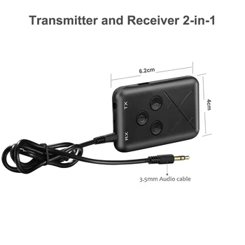 2 v 1, Bluetooth V4.2 Audio Oddajnik Sprejemnik RX In TX 3.5 mm AUX Brezžični Avdio Tok Tok TV Domačem Stereo Sistemu