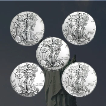 2011--2021 Združenih Kip Svobode Izziv Kovanec za 1 oz Fine Srebrni Zbirateljskih Ameriki Kovancev Novo Leto Darilo Globe Zbiranje