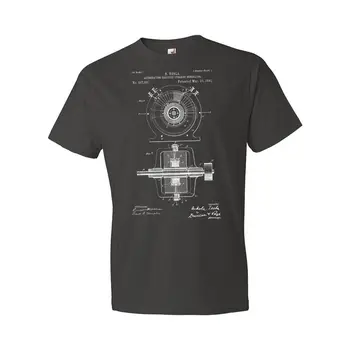 2018 Vroče Prodaje Novih moška T Majica Tesla Izmenični Električni tok Generatorja T-Shirt Tesla T-shirt Nikola Tesla O-Vrat Tee