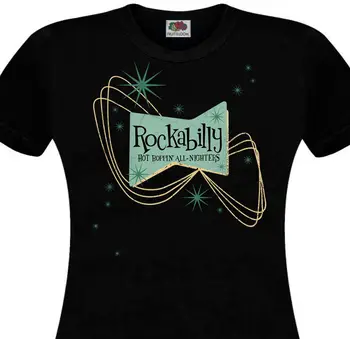2019 Moda Poletje Slog T-shirt femme ROCKABILLY - Vroče Boppin 