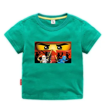 2019 Poletje otroška Oblačila Baby Fantje Dekleta T-shirt Ninja Ninjago Risanka Bombaža T-srajce Otroci Vrhovi Rdeče Modre Majice 3-10y