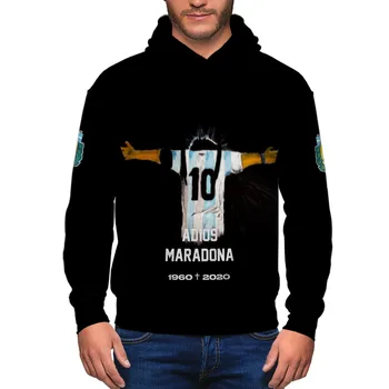 2020 Maradona Jersey Hoodie Nogomet Ulica Moške Pollover Hoodie Maradona Sliko Harada Tiskanja Moški/Ženske Maradona Zimski pulover s kapuco