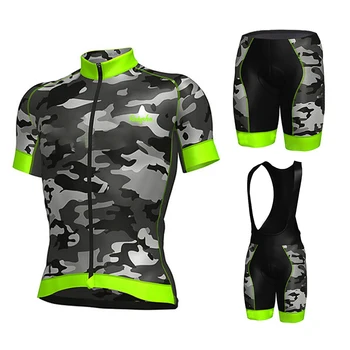 2020 Ropa Ciclismo Kolesarski Dres Komplet Kolesarske hlače, Hlače z Oprsnikom Dihanje Prikrivanje Zeleno Poletje Quick Dry MTB Kolesa, Kolesarska Oblačila