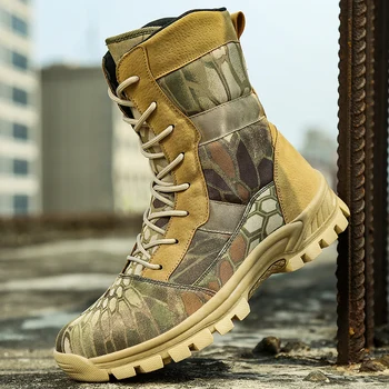 2020 Vroče Prodaje Vojske Boj Moških Škornji Črni Vojaško Obutev iz Gume Puščavski Škornji za Moške Maskirno Vojaško Taktično Boot Moški