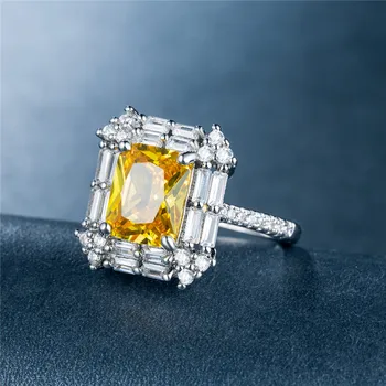 2021 luksuzni rumene barve princesa zaročni prstan za ženske, obletnice, darila nakit večino prodajajo brezplačna dostava R5832
