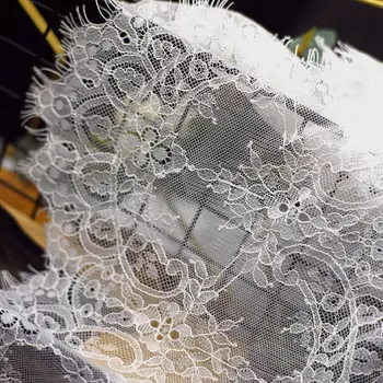 23 cm širok Očesa dvostranskih trepalnic čipke tkanine DIY poročni veil krilo dolgo pribor 3meter