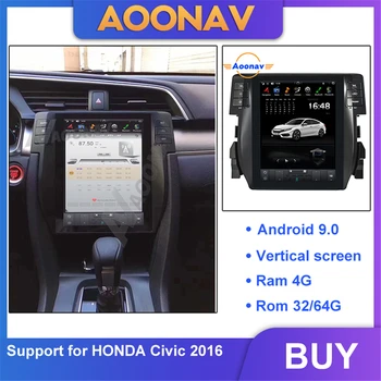 2din android avto radio za honda Civic 2016 -2019 multimedijski predvajalnik, avto radio navpično Tesla zaslon, GPS navigacija DVD predvajalnik