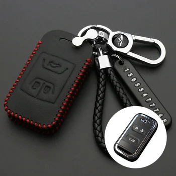 3 Gumbi, Pisane Usnje Avto Ključ Primeru Vrečko Za Chery Tiggo Arrizo Auto Smart Remote Key Kritje Imetnika Avto Notranja Oprema