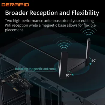 3000Mbps WiFi 6E Intel AX210 Namizje Bluetooth5.2 WiFi6 Kartica 802.11 AX 2,4 Ghz/5Ghz PCI-Express Brezžični Omrežni vmesnik Windows10