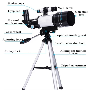 30070 Astronomski Teleskop Zoom Outdoor HD Night Vision Daljnogled 150X Lomni Globoko Vesolje, Luno teleskop
