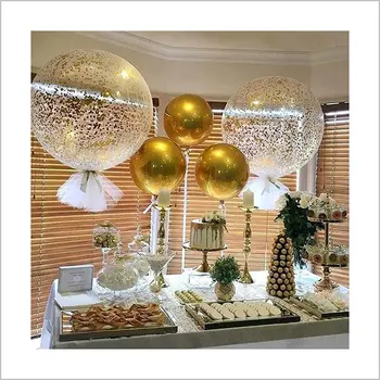 36 Palčni Jumbo Konfeti Baloni Velikan Latex Baloni z Zlatimi Konfeti, Bleščice, Balon Party/ Rojstni dnevi /Poroka/Odlikovanja