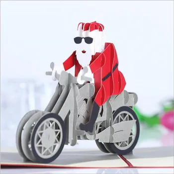 3D Pop Up Card Jelenov Santa Božič Praznik Vesel Božič Drevo, Voščilnice Navidad Novo Leto, Vabilo Kartice