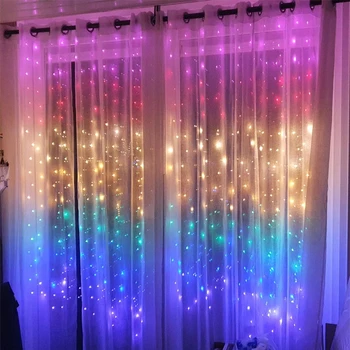 3M Daljinskim LED Svjetlucati Niz Luči, Zavese, Lahka USB Pravljice Luči Garland Prostem Domov Za Božič Wedding Party Vrt Dekor