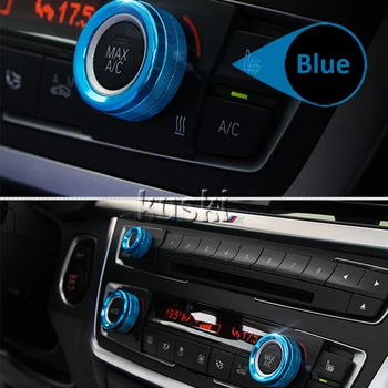 3Pcs/Veliko Avto Notranjost klimatske naprave Dekorativni Aluminija Krog Pokrovi Za BMW X1 (E84 2011 2012 2013 Dodatki