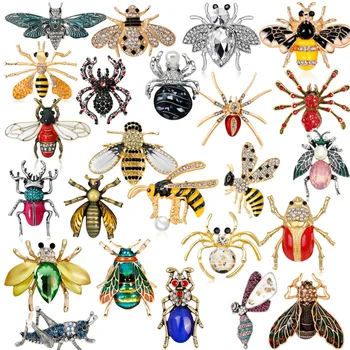 3pcs/veliko Moda Pajek ant čebel, insektov, živali Emajl Broške 2019 Ženske, Moške Poroke Broška Zatiči najboljše Božično darilo