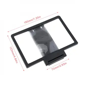 3X Črna Akril + ABS Prenosni Nastavljiv 3D Video Mobilni Telefon Lupa z Mobilnim Telefonom Nosilec