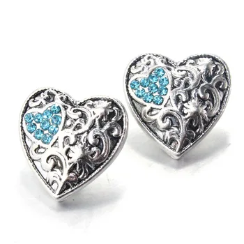 4 barvah kristalno srce ljubezni 18 mm kovinski gumb snap Zapestne ure za ženske funt nakit čar DIY zapestnica 010420