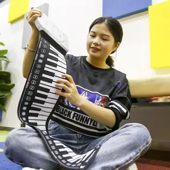 49 Tipke Prilagodljiv Roll Up Klavir Zložljiva Silikonski Elektronski Tipkovnico Darilo za Otroke, Otroške Igrače Študent Učenje Glasbila