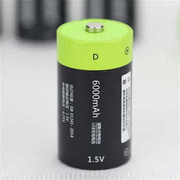 4PCS Vroče prodaje ZNTER 6000mAh 1,5 V baterija, USB velikost D baterije za ponovno polnjenje z Micro USB kabel za hitro polnjenje
