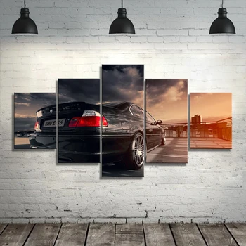 5 Plošča BMW E46 Športni Avto Slikarstvo Doma Dekor Za dnevno Sobo Sliko Wall Art Platno Sodobnih Modularno Umetnine