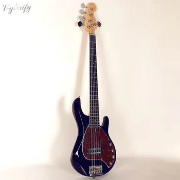 5 string vijolično električna bas kitara 43 palčni full basswood telo visokega sijaja konča bas guitarra z brezplačno vrečko