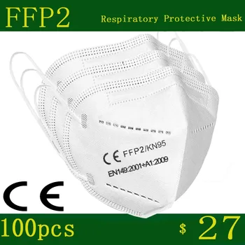 50/100 kozarcev maske ffp2 mascarillas ffp2 ce Certifikacijo mondkapjes kn95 proti prahu 5 plast maske ffp2 10pcs/vrečko ponovno uporabo maske ffp2