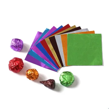 500Pcs/veliko Pisane Čokolade, Bonboni, Zavijanje Tin Papir DIY Peko Hrane Paket Aluminijasto Folijo Pakiranje Daril Dekoracijo Papirja