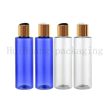 50pcs/100 ml veliko modro prosojno plastiko toner steklenic z zlatimi vijak kape,prazne amber, eterična olja, kozmetična embalaža šampona