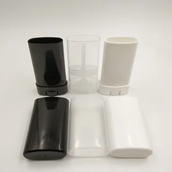 50pcs/veliko 15ml prazno Plastično belo, črno in jasno ovalne big balzam za ustnice deodorant cev posodo
