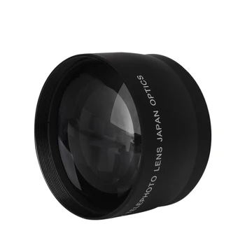 58mm 2X Zlitine širokokotni Pretvornik Pribor Trajno Črno Telefoto Objektiv Z Vrečko Visoke Ločljivosti Za Canon DSLR Fotoaparat