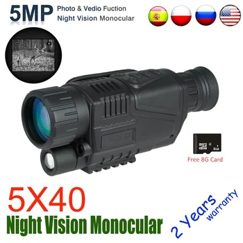 5X40 Digital Night Vision Oko Ir Nočno Vizijo Lov Področje z 8G TF Kartice Brezplačno Ladja