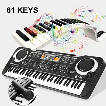 61 Tipka Z Digitalno Glasbo Elektronska Tipkovnica Klavirja Otroci Električni Klavir Z Mikrofonom Izobraževalne Igrače In Glasbila