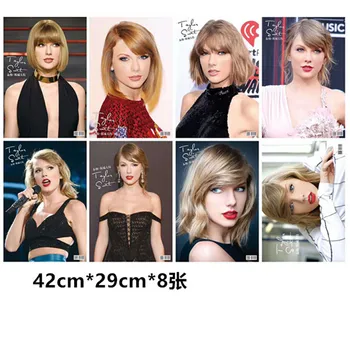 8 kos/veliko Super Star Taylor Alison Swift Reliefni plakati Igrača T-Swizzle Tay Plakat nalepko za darila Velikost 42x29CM