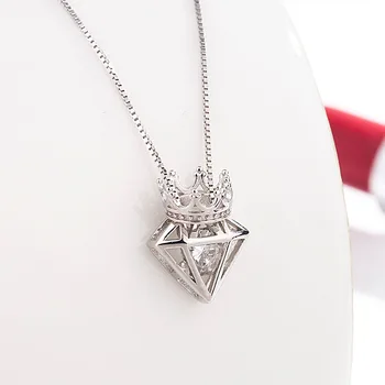 925 Sterling Srebro Kronsko diamantno ogrlico kraljica osebnosti cirkon Za matere, ženske clavicle verige Fine nakit nov prihod