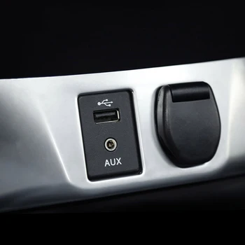 ABS Chrome Cigarete, Vžigalnik Plošča Okvir Trim Kritje AUX USB Kritje Nalepke za Nissan X-TRAIL, Xtrail T32-2018