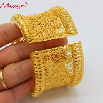 Adixyn Diamater 63mm Bangle&Zapestnica Zlate Barve Dubaj Zapestnice Nakit Zapestnica za Poročne Poroko Postavke N01042