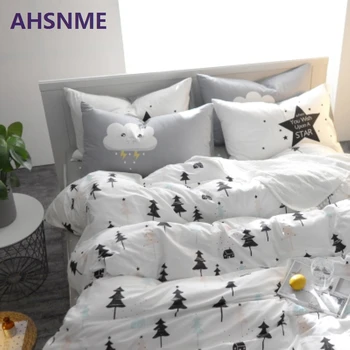 AHSNME Bombaž Posteljnino Nordijska bedclothes multi velikost bedcover bor kaktus rjuhe kritje prevleke posteljnine komplet Posteljo Set
