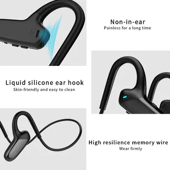 AIKSWE Bluetooth Slušalke brezžične Šport Odprte Slušalke Stereo Surround HD Hands-free (z mikrofonom Za Tek, kolesarjenje