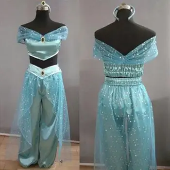 Aladdin Princesa Jasmina Cosplay Ženske Dekle Fancy Stranka Obleko Gor Kostum Določa